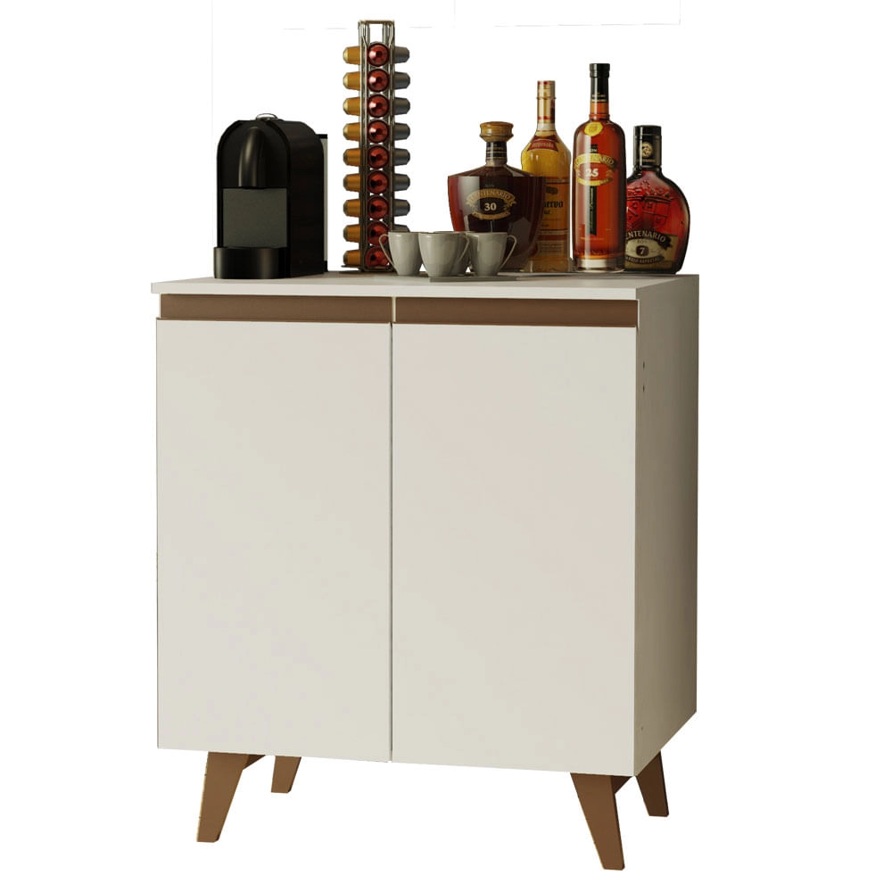 Balcão Cantinho do Café Madesa Reims 70 cm 2 Portas Branco Cor:Branco