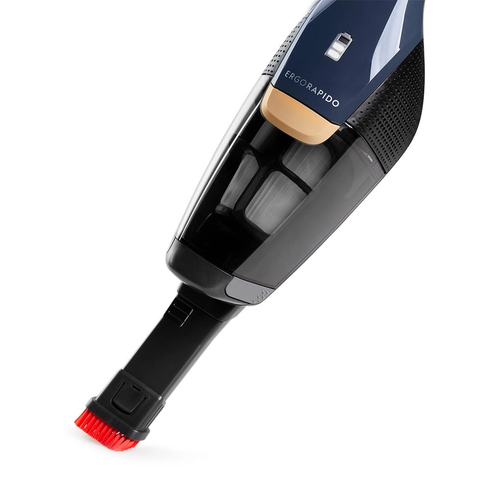 Aspirador de Pó Vertical Electrolux Ergorapido 2 em 1 Denin Blue Luz Led (ERG25N) - até 38 Min Filtro HEPA Função BrushRollClean 420ml Bivolt