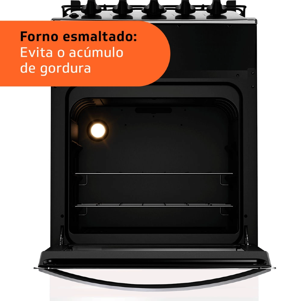 Fogão Brastemp 4 Bocas Branco com Duas Prateleiras com Alturas Ajustáveis   - BFO4NBB Bivolt