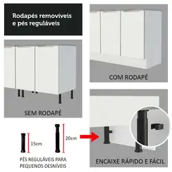 Torre-Quente Madesa Lux 70 cm 3 Portas Branco/Branco Veludo Cor:Branco/Branco Veludo