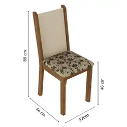 Kit 6 Cadeiras 4291 Madesa Rustic/Crema/Bege Marrom Cor:Rustic/Crema/Bege Marrom