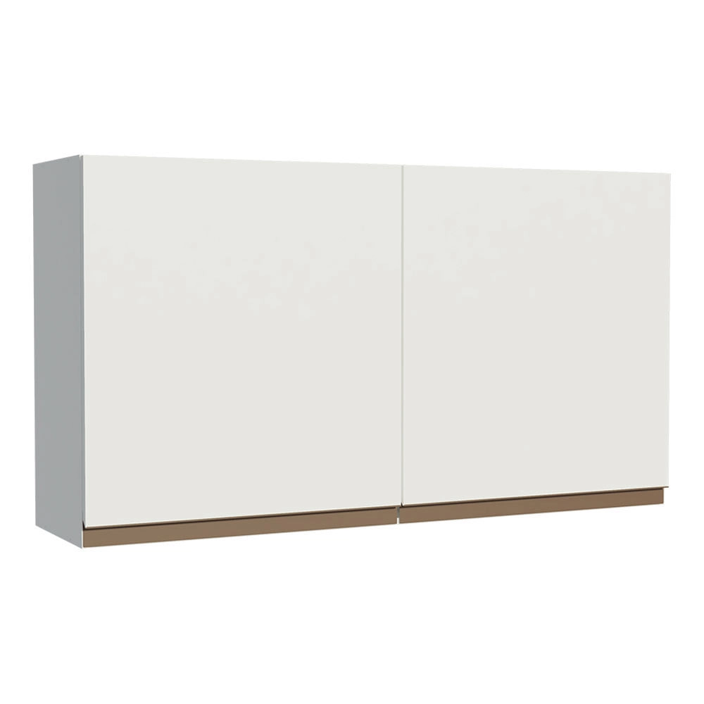 Armário Aéreo Madesa Reims 120 cm 2 Portas Branco Cor:Branco