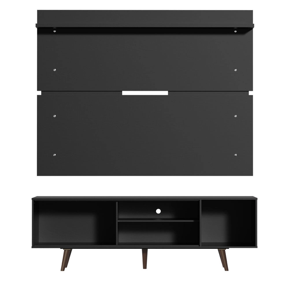 Rack Madesa Dubai e Painel para TV até 65 Polegadas com Pés Preto/Rustic D8D8 Cor:Preto/Rustic