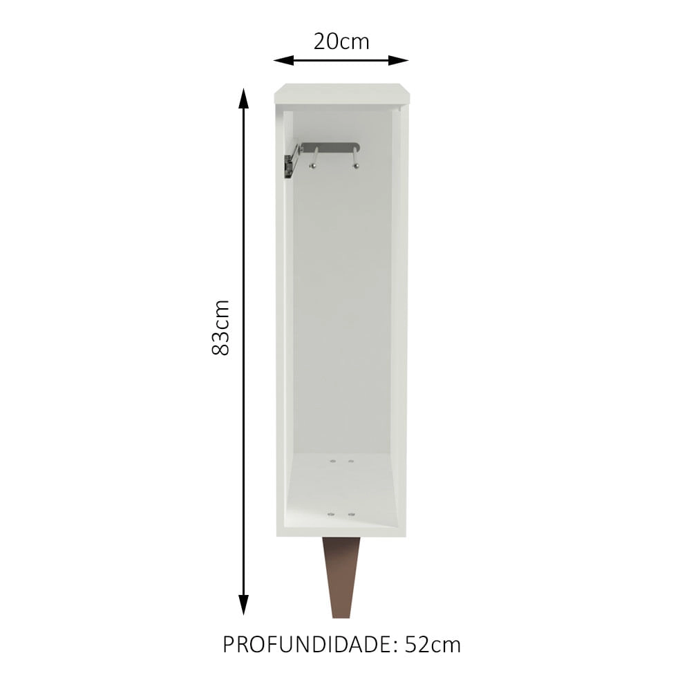 Balcão Porta Pano Madesa Reims Branco Cor:Branco