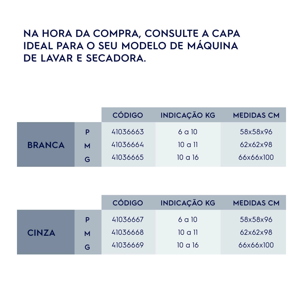 Capa Cinza para Lavadora Electrolux Tamanho G