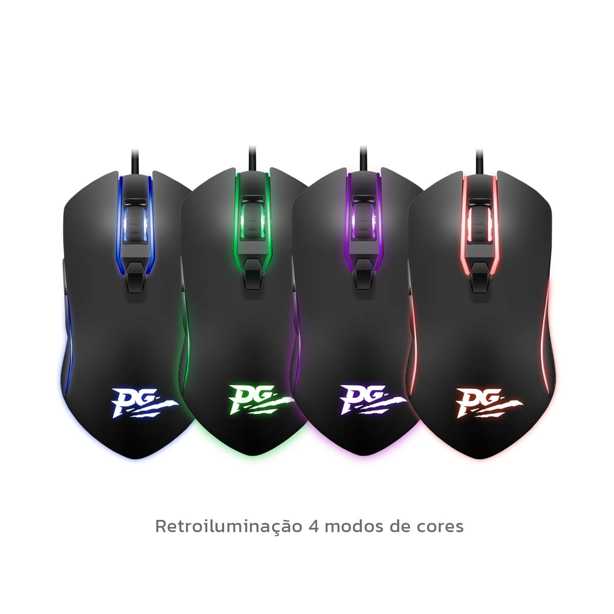 Mouse Gamer Philco PMS31 6 Botões Retroiluminação LED cores Bivolt