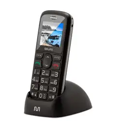 Celular Vita 3G Dual Chip USB Bluetooth Tela 1,8 Pol. + Base Carregadora Preto Multilaser - P9091 P9091