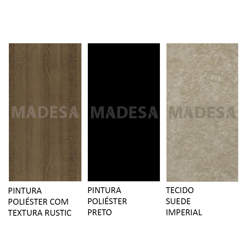 Conjunto Sala de Jantar Madesa Karen Mesa Tampo de Madeira com 4 Cadeiras Cor:Rustic/Preto/Imperial