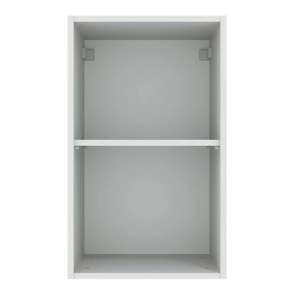 Armário Aéreo Madesa Agata 40 cm 1 Porta Branco/Preto Cor:Branco/Preto