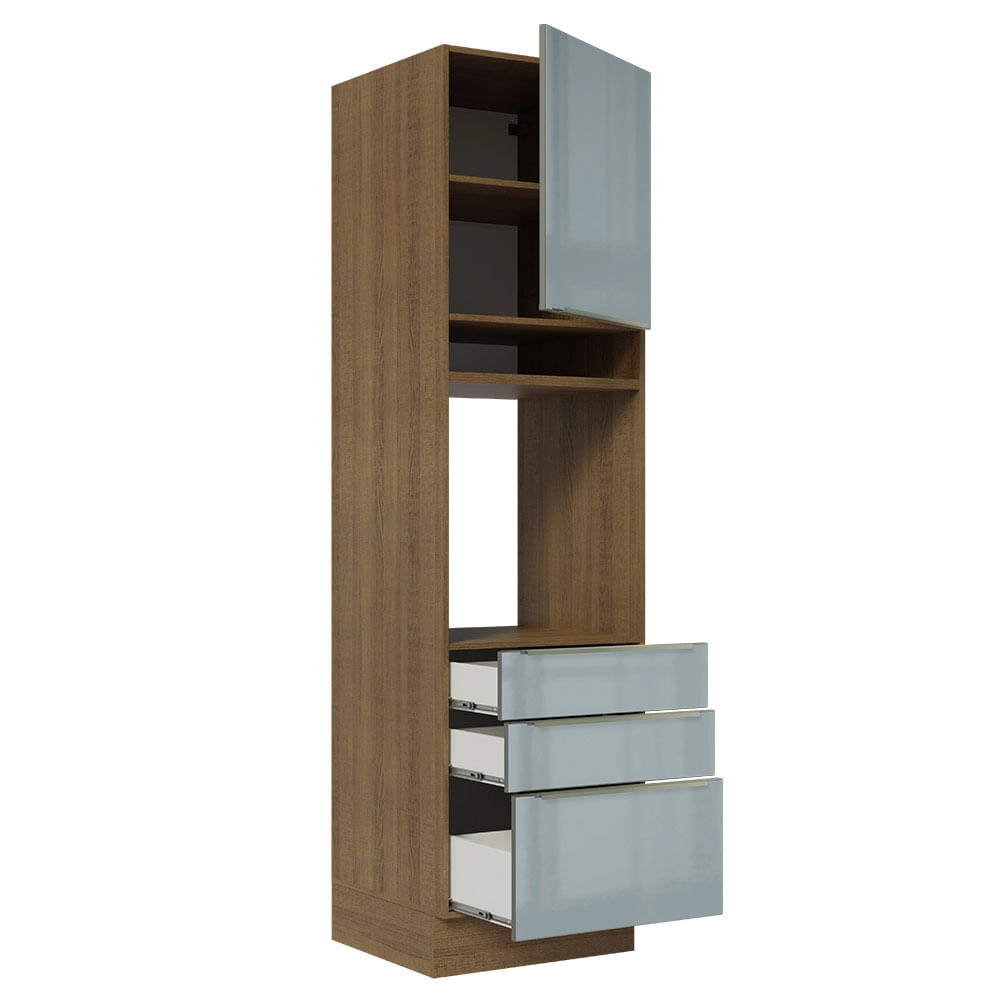 Torre Quente Madesa Lux 60 cm 1 Porta 3 Gavetas Rustic Cor:Rustic