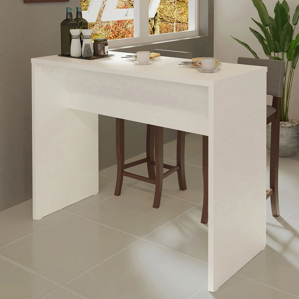 Bancada para Cozinha Madesa 115 cm Branco Cor:Branco