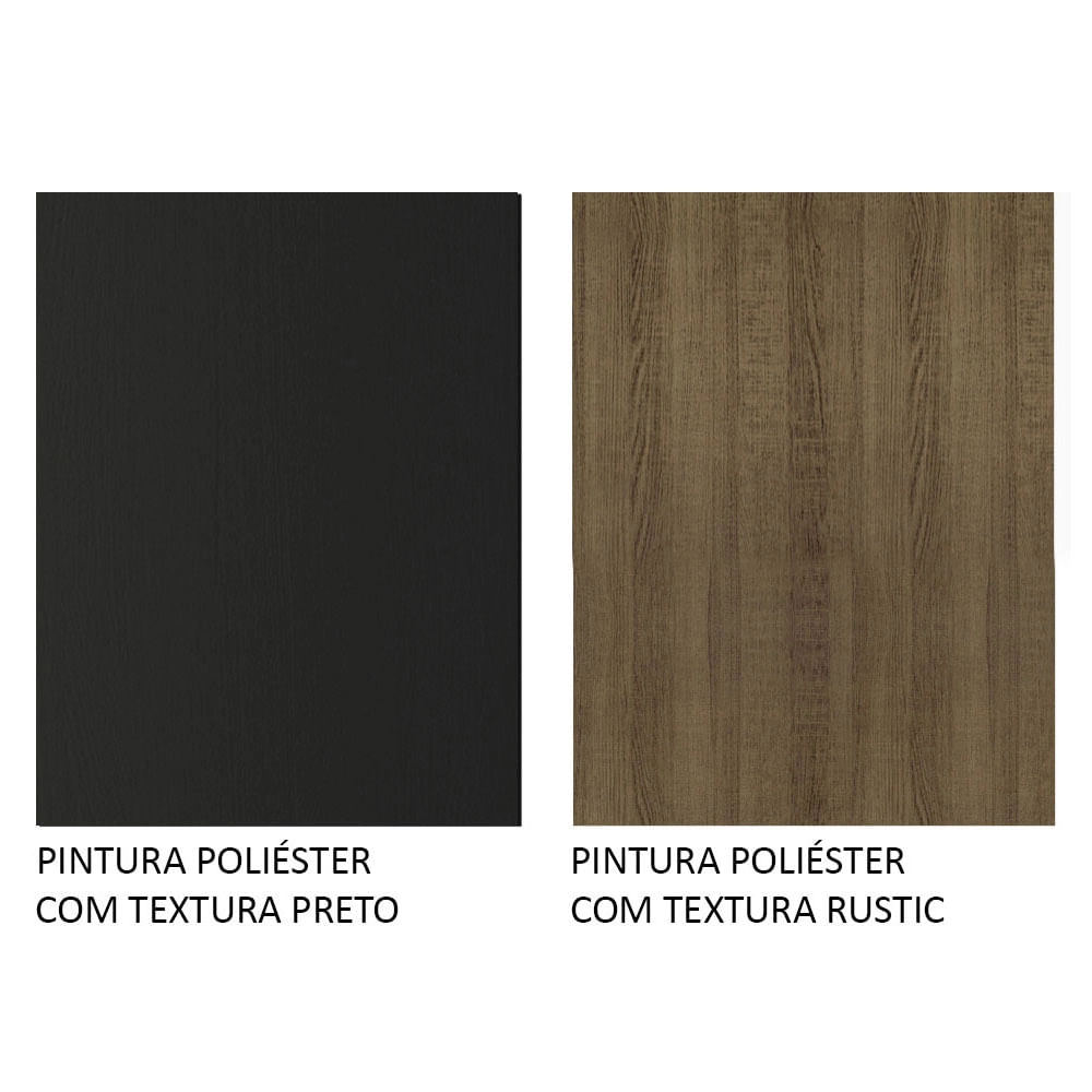 Painel para TV até 58 Polegadas Madesa Rustic/Preto Cor:Rustic/Preto