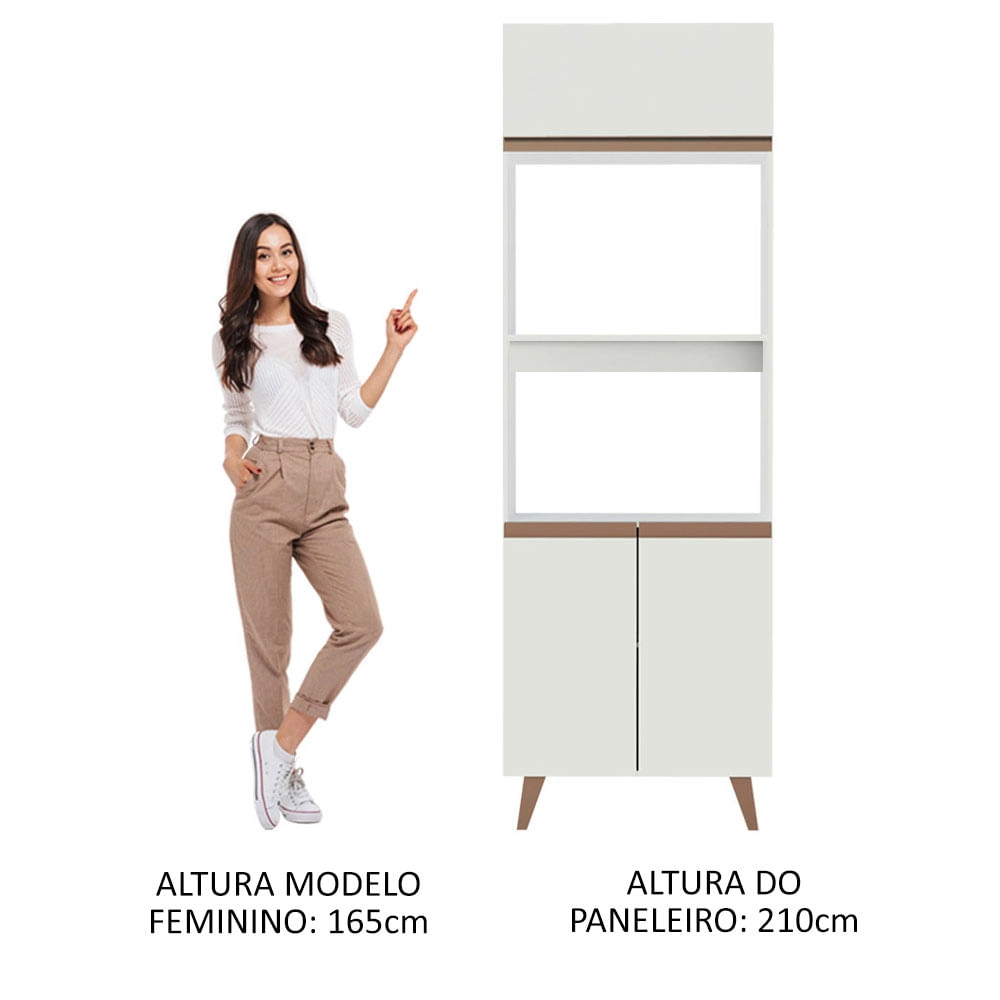 Torre Quente Madesa Reims 70 cm 3 Portas Branco Cor:Branco