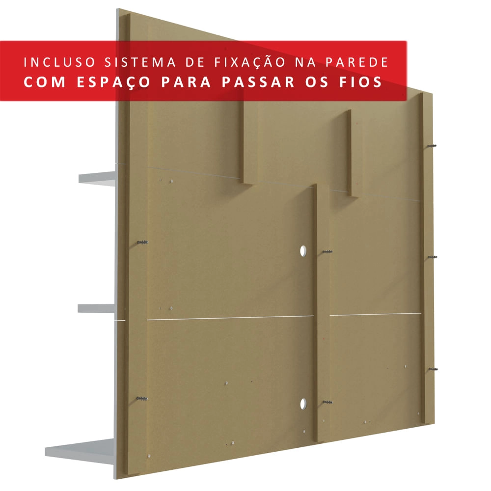 Painel para TV até 60 Polegadas Madesa Alfa Branco Cor:Branco