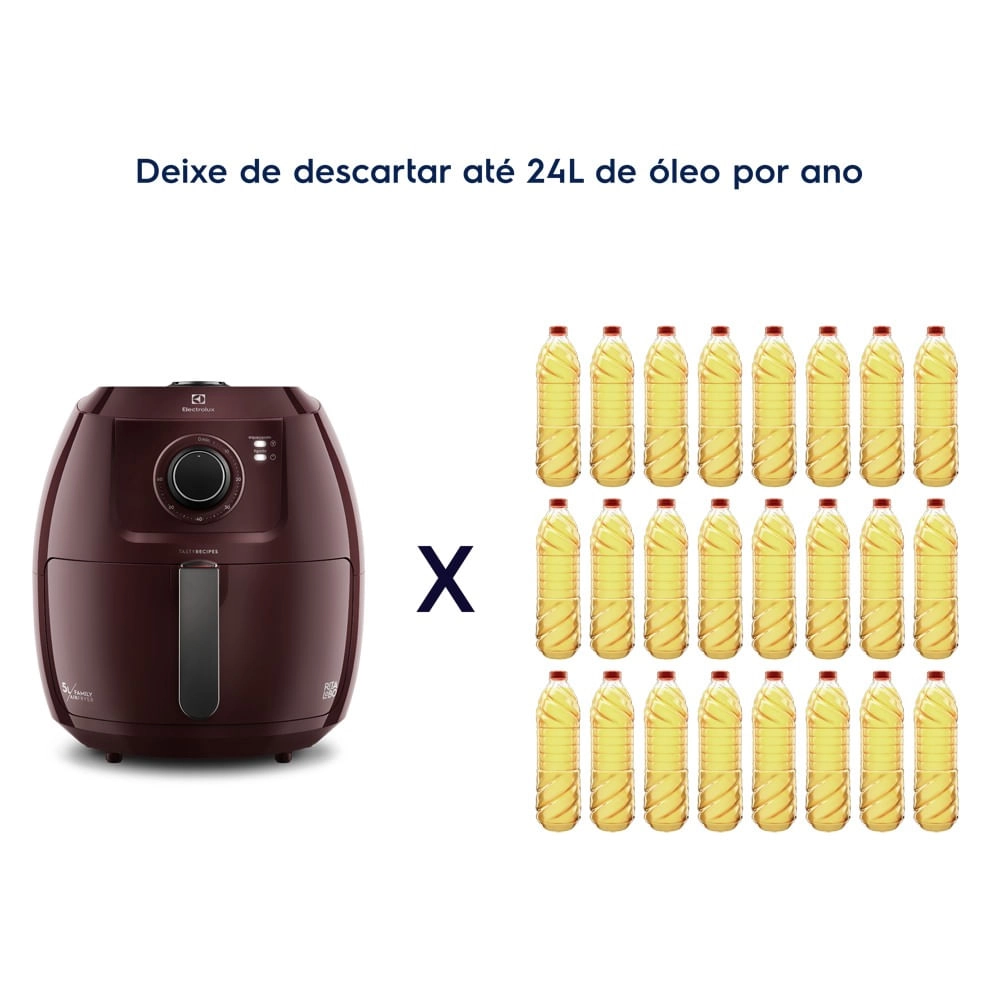 Fritadeira Elétrica Airfryer Family Efficient 5l Dark Red (EAF51) 220V