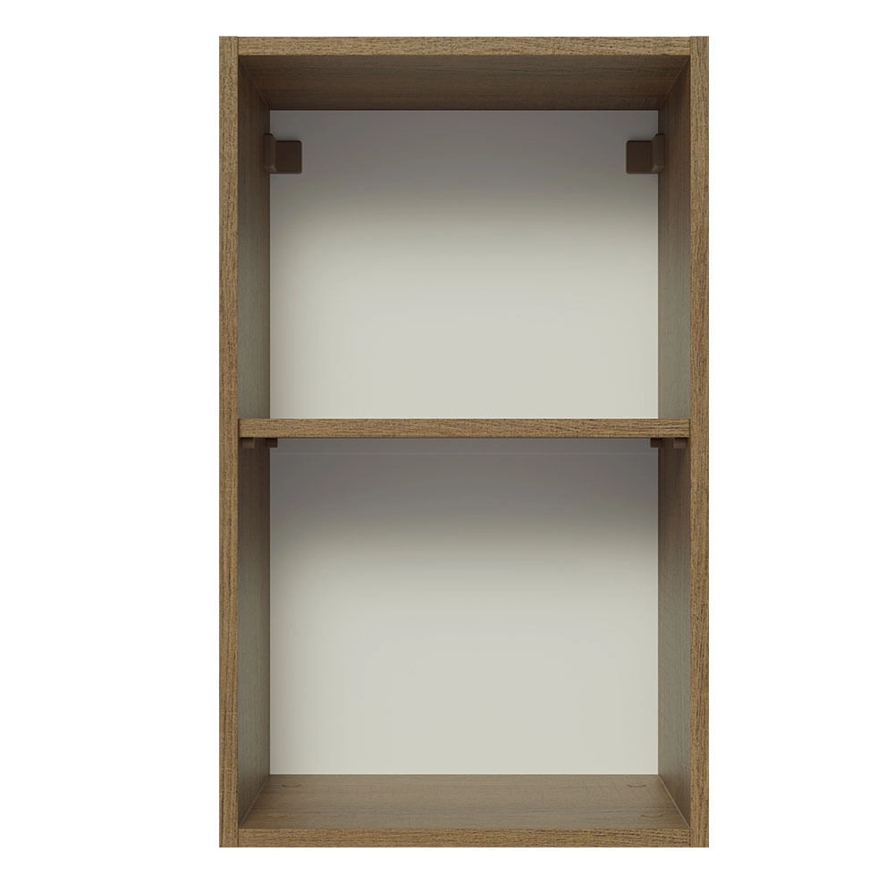 Armário Aéreo Madesa Glamy 40 cm 1 Porta Rustic/Branco Cor:Rustic/Branco