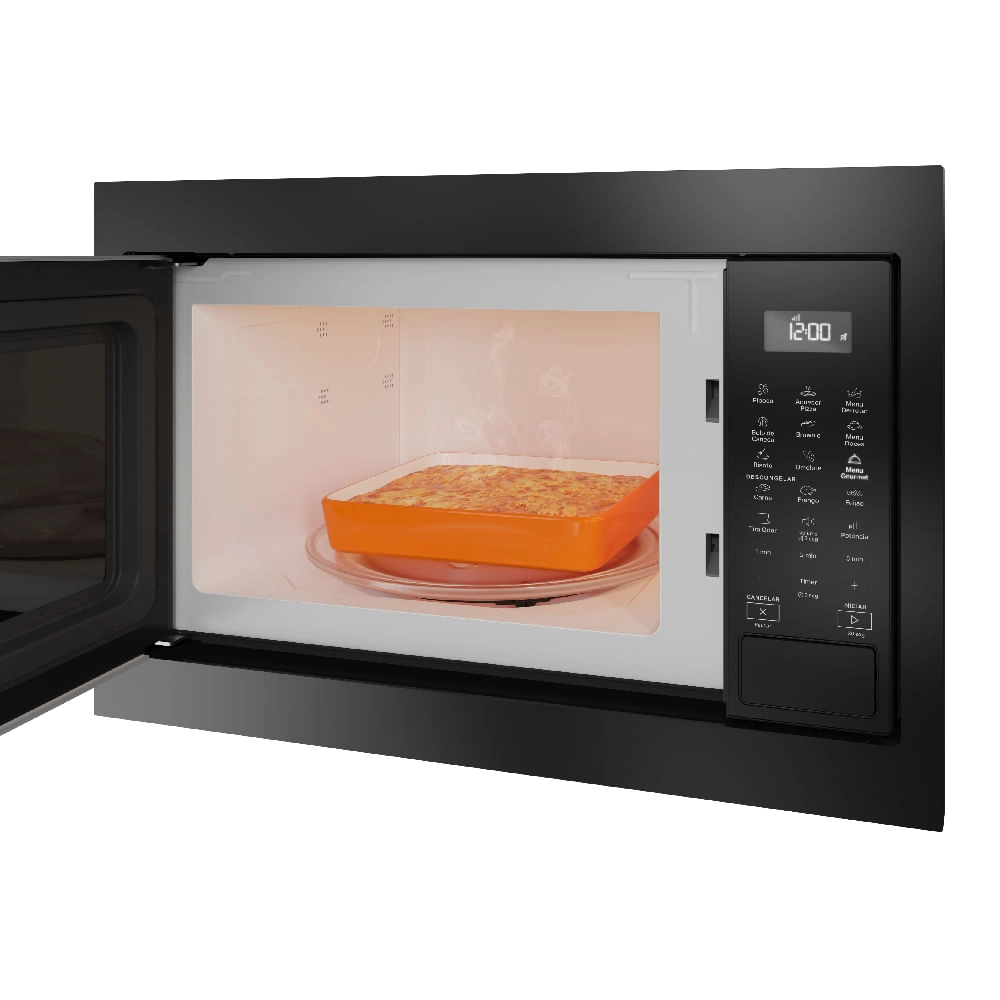 Micro-ondas Brastemp de Embutir 32 Litros Preto com 18 Receitas Pré-Programadas e Design Sofisticado - BM146AE 220V