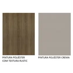 Armário Aéreo Madesa Glamy 120 cm 2 Portas com Vidro Rustic/Crema Cor:Rustic/Crema