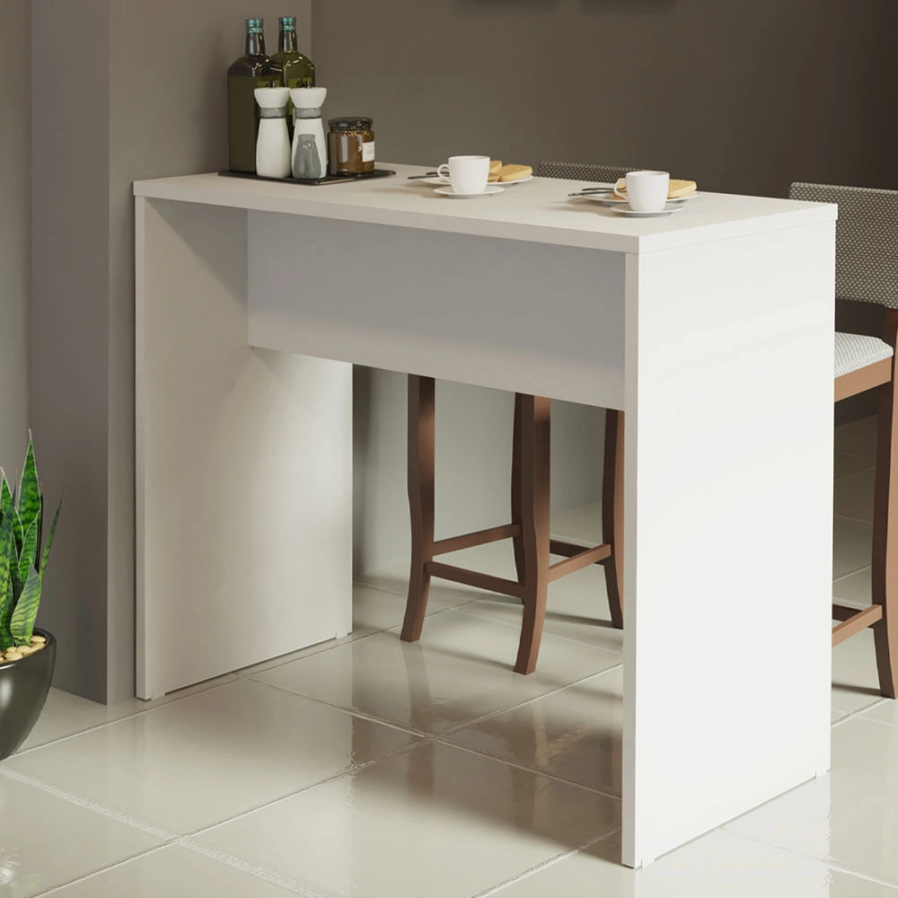 Bancada para Cozinha Reims Madesa 115 cm Branco Cor:Branco