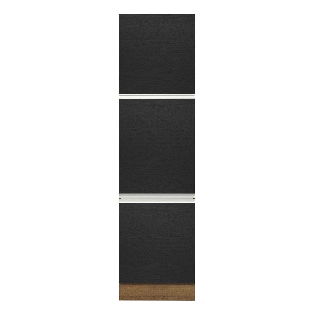 Paneleiro Madesa Glamy 60 cm 3 Portas Rustic/Preto Cor:Branco/Preto