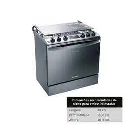 Fogão Brastemp 5 Bocas De Embutir Cor Inox Com Turbo Chama E Touch Timer   - BYS5PCR BIVOLT