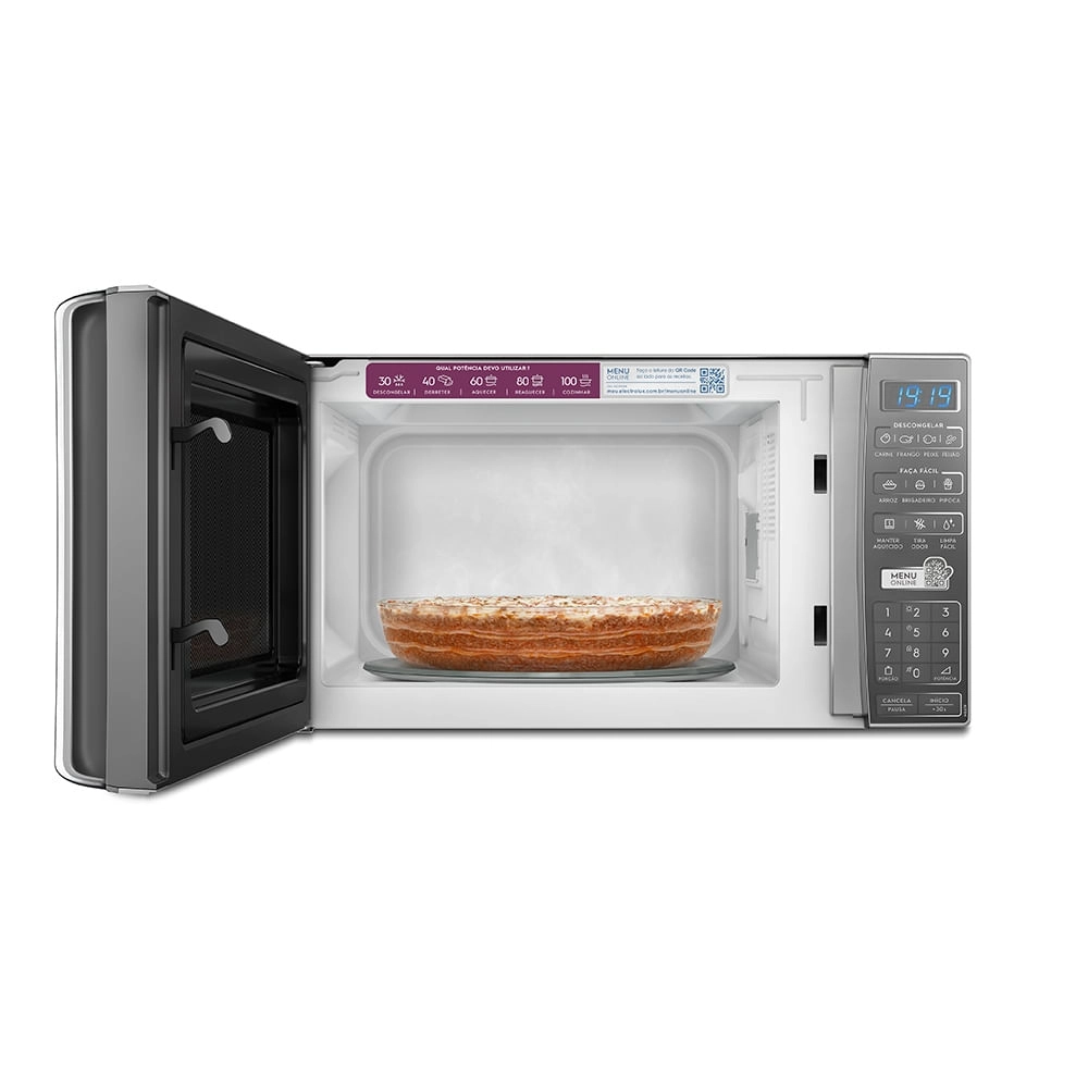 Micro-ondas de Bancada Electrolux Prata 27L com 55 receitas pré-programadas no Menu Online (MS37R) 220V