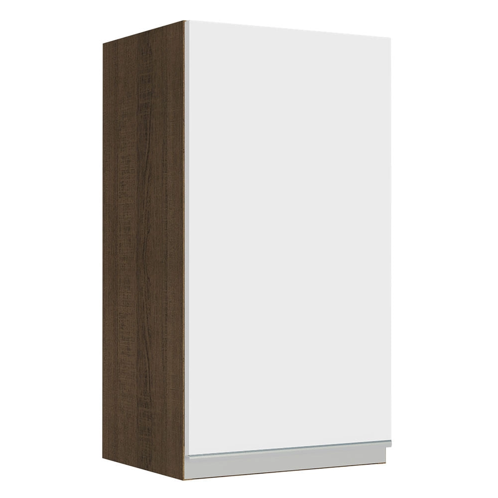 Armário Aéreo Madesa Glamy 35 cm 1 Porta Rustic/Branco Cor:Rustic/Branco