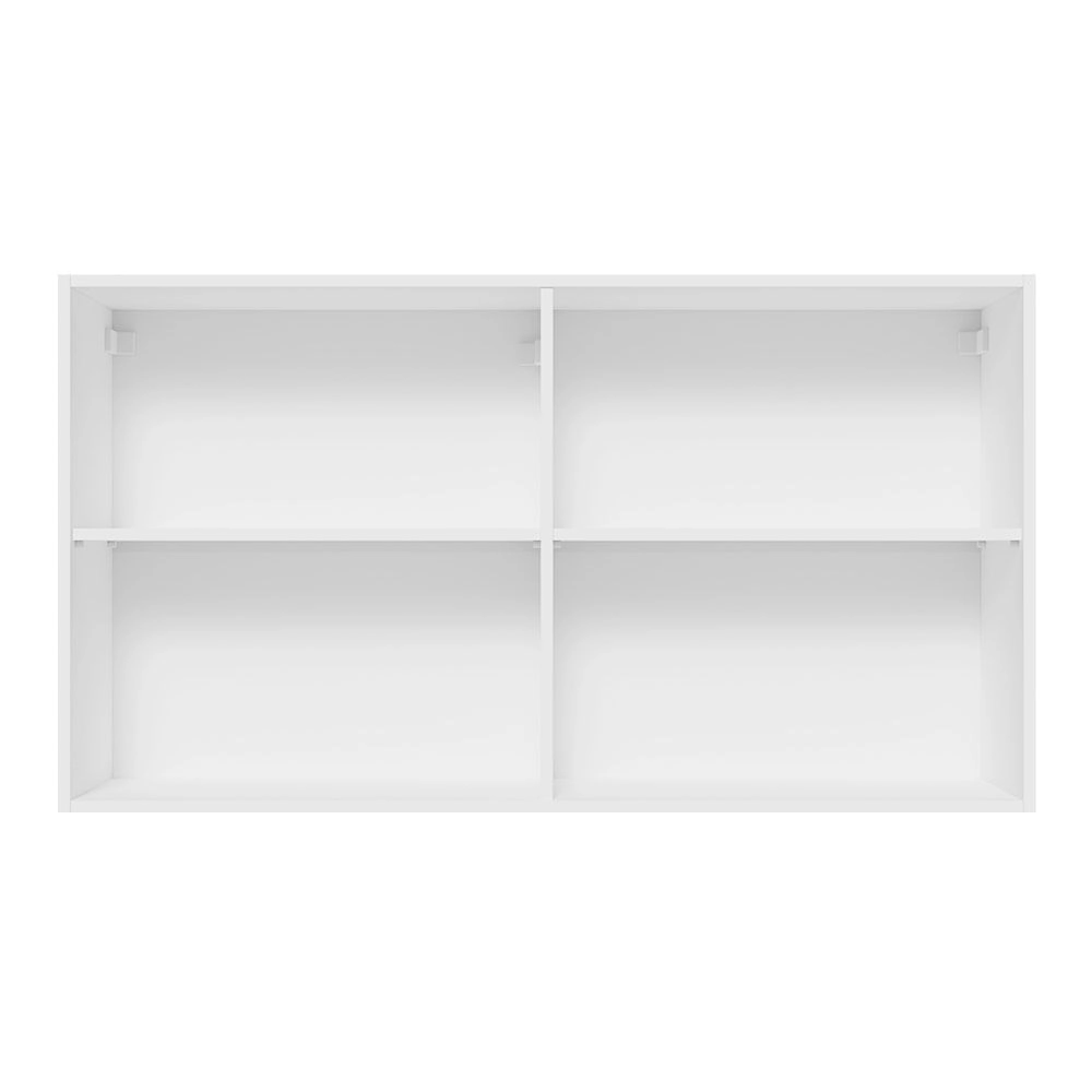 Armário Aéreo Madesa Glamy 120 cm 2 Portas com Vidro Branco/Crema Cor:Branco/Crema