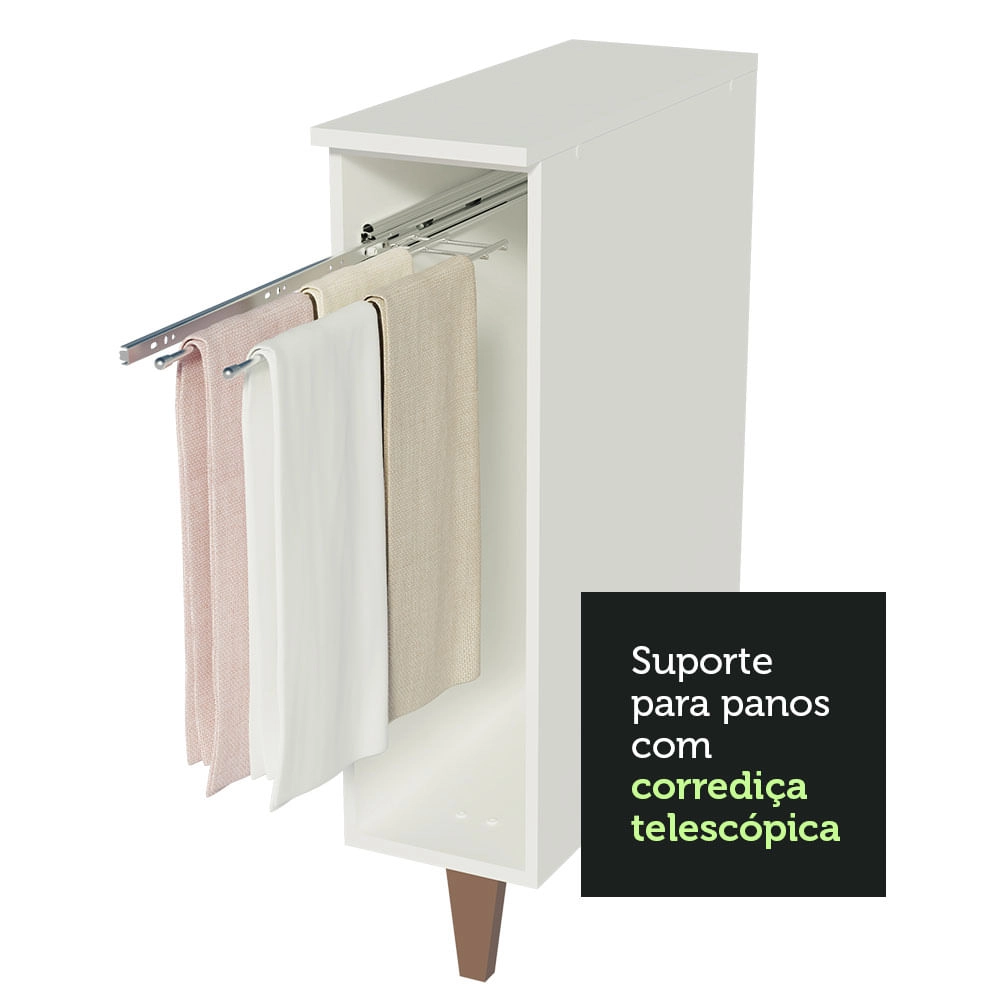 Balcão Porta Pano Madesa Reims Branco Cor:Branco