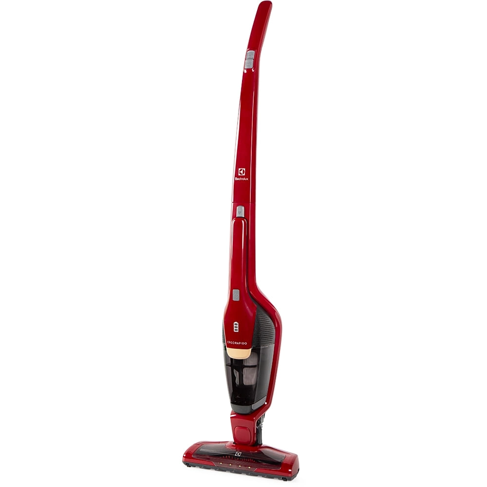 Aspirador de Pó Vertical Electrolux Ergorapido 2 em 1 Vermelho Luz LED (ERG23N) - até 30 min Filtro HEPA Função BrushRollClean 420ml Bivolt