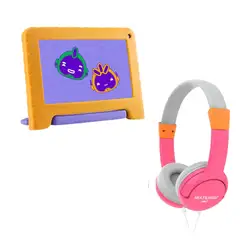 Combo Kids - Tablet Infantil com Wi-fi 32GB Tela 7 Pol Preto Mirage e Headphone Multilaser Kids Happy Rosa - PH378K PH378K