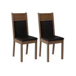 Kit 2 Cadeiras 4280 Madesa Rustic/Preto Cor:Rustic/Preto