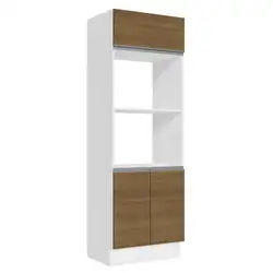 Torre Quente Para 2 Fornos Madesa Acordes 100% MDF Branco/Rustic Cor:Branco/Rustic