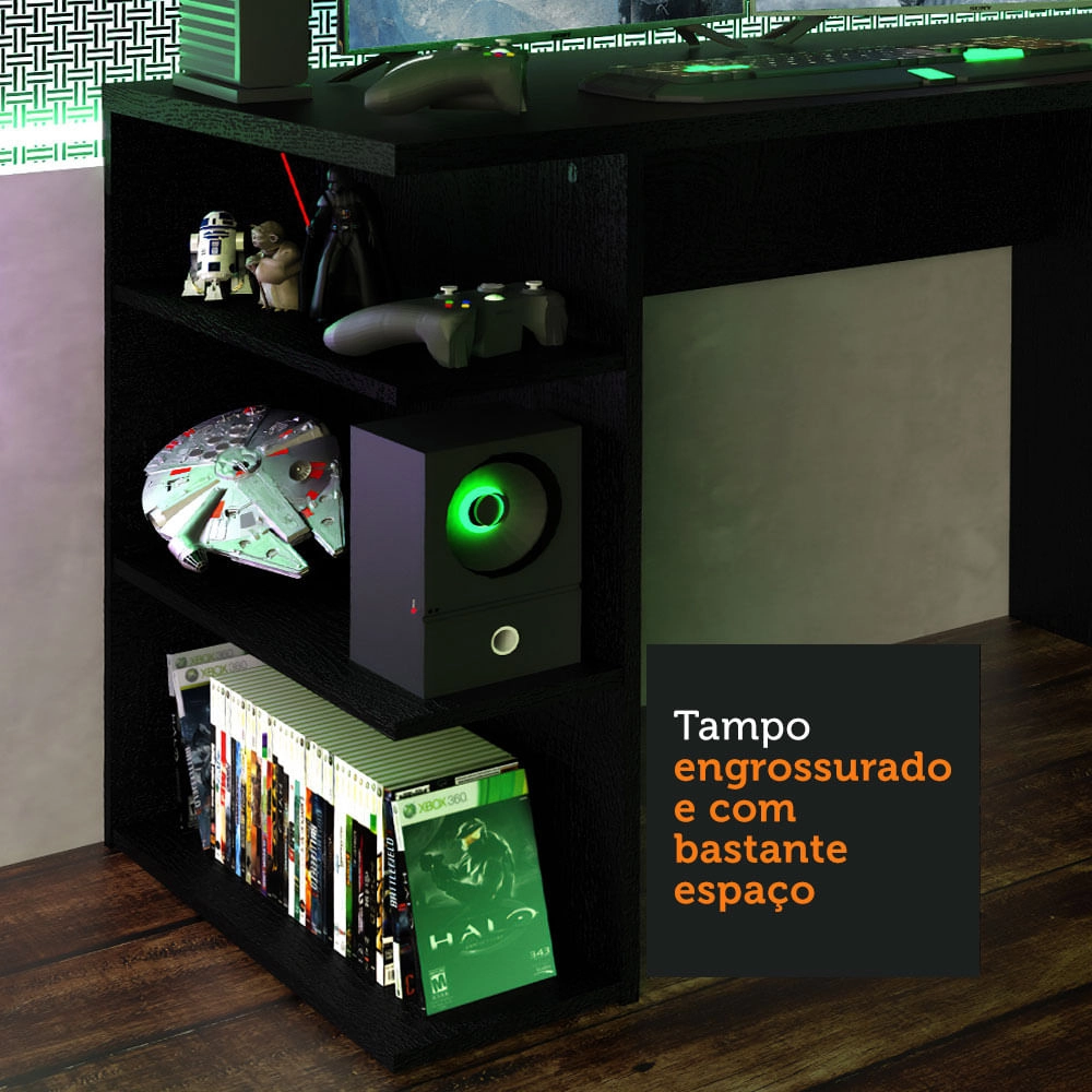 Mesa para Computador Gamer 9409 Madesa Preto Cor:Preto