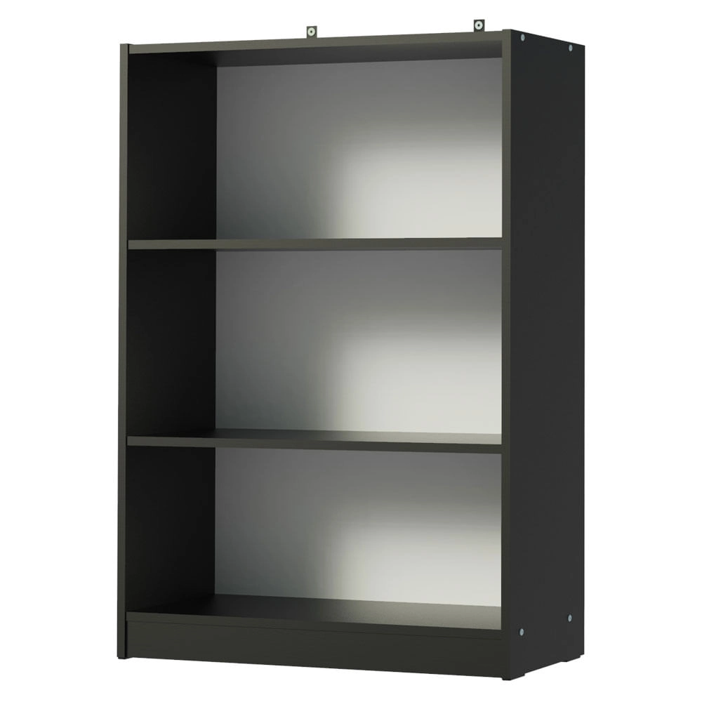 Estante Livreiro Madesa 6907 com 3 Nichos Preto Cor:Preto