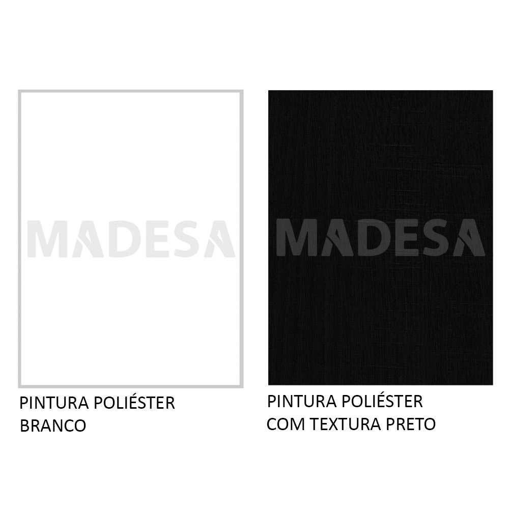 Kit Área de Serviço Madesa Topazio 60 cm com Armário e Balcão Branco/Preto Cor:Branco/Preto