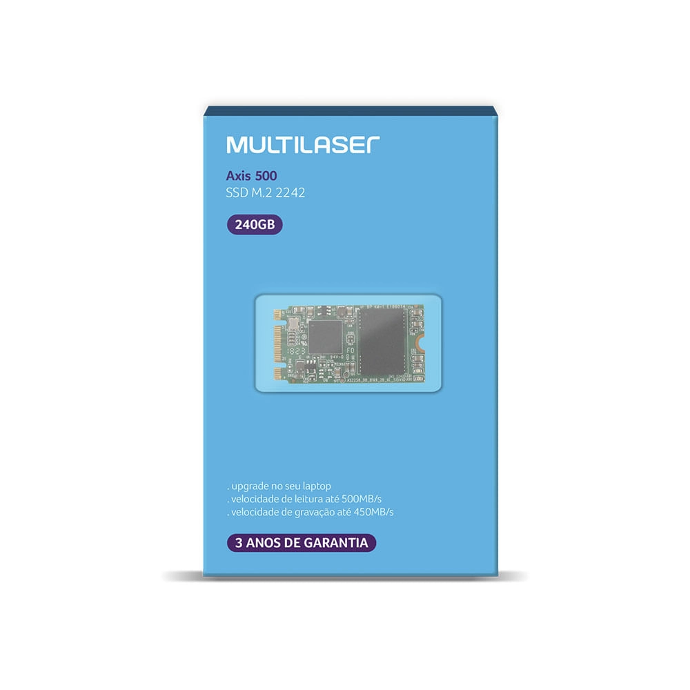 SSD MULTILASER, AXIS 500, 240GB, M.2 2242, SATA - SS204 SS204