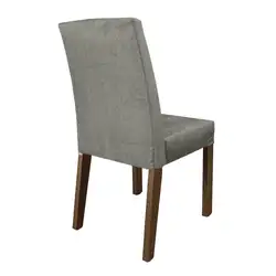 Conjunto Sala de Jantar Mesa Tampo de Vidro 6 Cadeiras Rustic/Cinza/Silver Geórgia Madesa Cor:Rustic/Cinza/Silver
