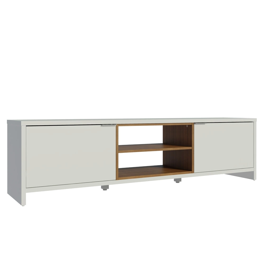 Rack para TV até 75 Polegadas Madesa Metz 180 cm 2 portas Branco/Rustic Cor:Branco/Rustic