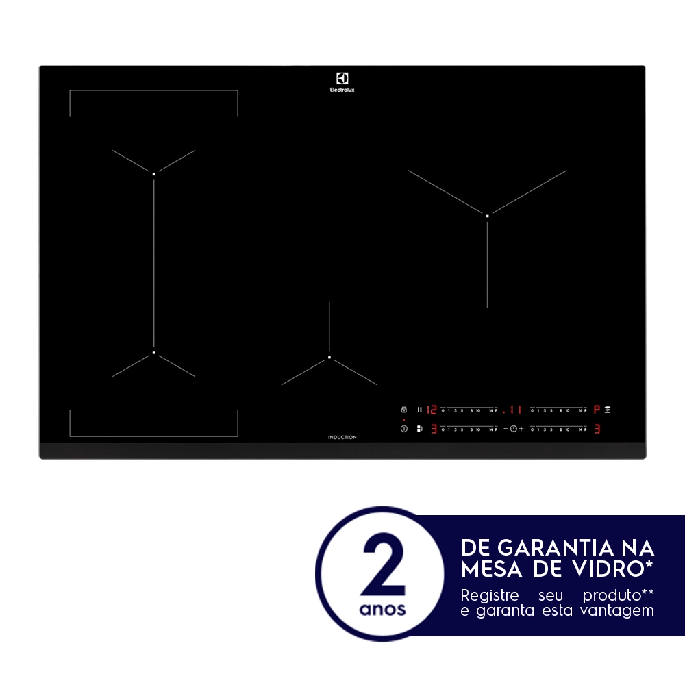 Cooktop de Indução 4 Bocas Unicook Preto Electrolux (IE80P) 220V