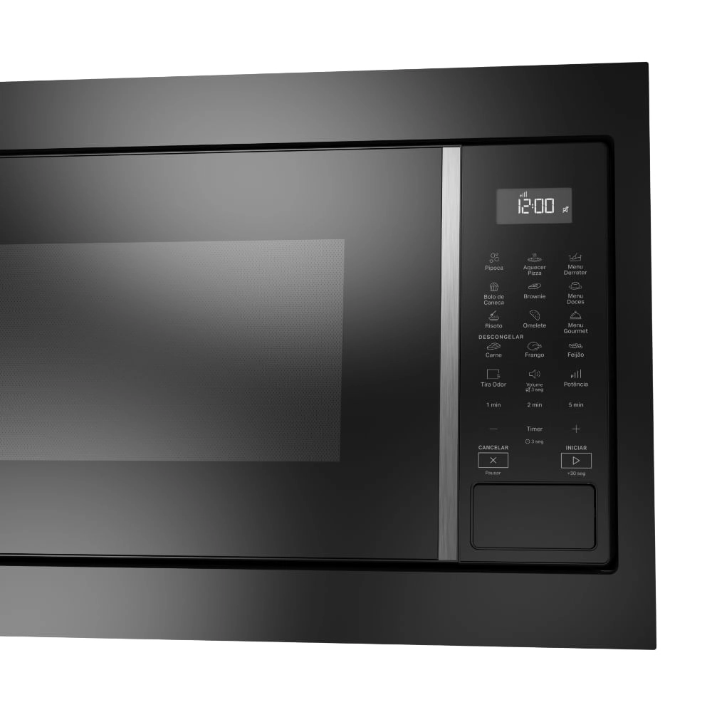 Micro-ondas Brastemp de Embutir 32 Litros Preto com 18 Receitas Pré-Programadas e Design Sofisticado - BM146AE 220V