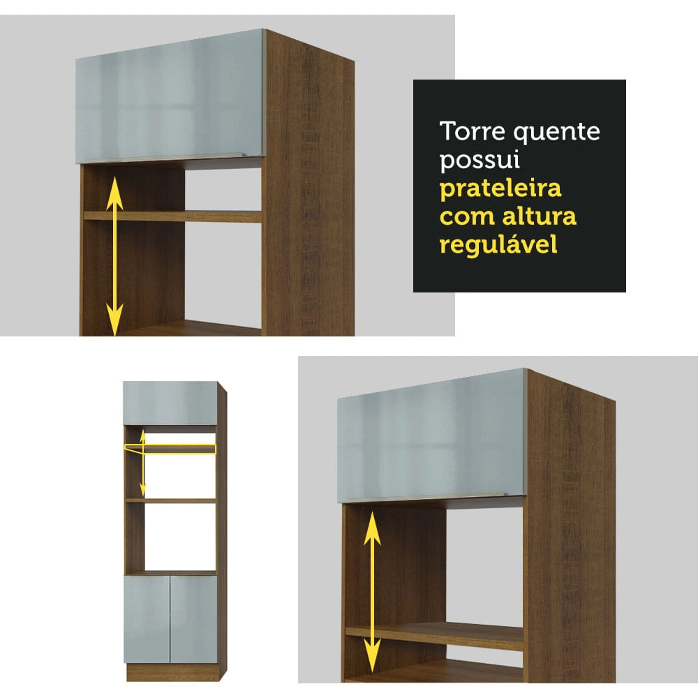 Torre Quente Madesa Lux 60 cm 1 Porta 3 Gavetas Rustic Cor:Rustic