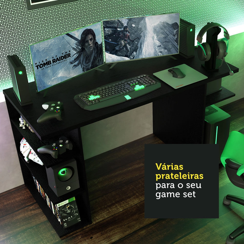 Mesa para Computador Gamer 9409 Madesa Preto Cor:Preto