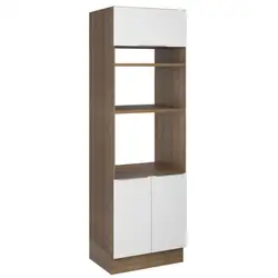 Torre Quente Madesa Stella 70 cm 3 Portas Rustic/Branco Cor:Rustic/Branco