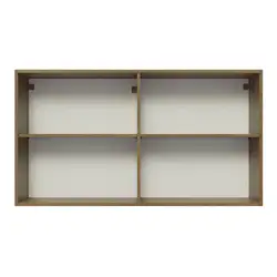 Armário Aéreo Madesa Glamy 120 cm 2 Portas com Vidro Rustic/Crema Cor:Rustic/Crema