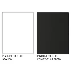 Guarda-Roupa Casal Madesa Reno 3 Portas de Correr com Espelho Branco/Preto Cor:Branco/Preto