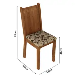 Kit 4 Cadeiras 4290 Madesa Rustic/Bege Marrom Cor:Rustic/Bege Marrom