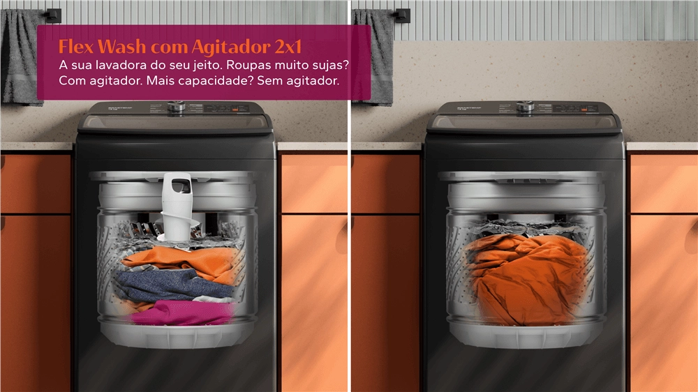 Máquina de Lavar Brastemp 16kg Cinza Platinum com Tecnologia Flex Wash e Ciclo Tira Manchas Advanced - BWY16A9 220v