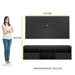 Rack com Painel p/ TV até 65" Flórida Multimóveis Preto