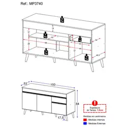 Balcão Cozinha Gabinete Pia 150 cm 3 Portas 1 Gaveta Veneza Multimóveis MP3740 Branco